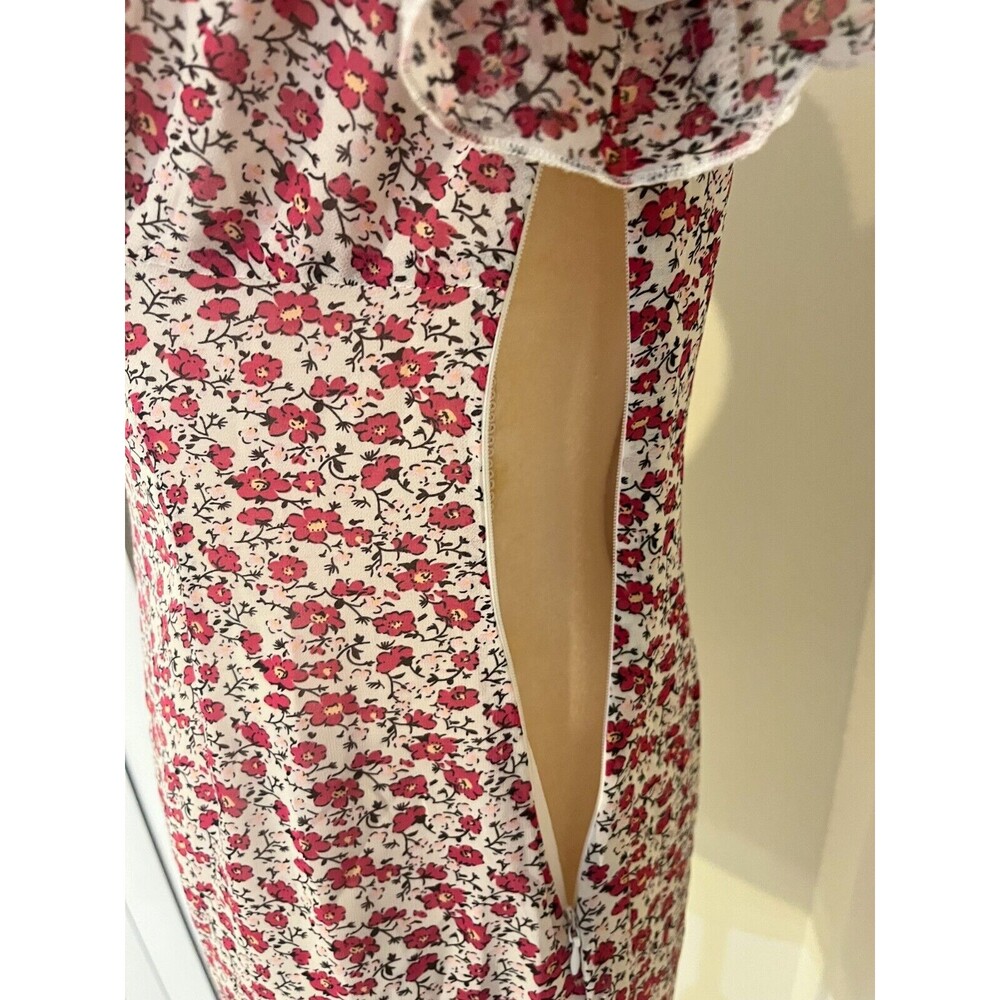 Nasty Gal Off Shoulder Floral Mini Dress Size 4 Lined Chiffon Sexy - Picture 10 of 16